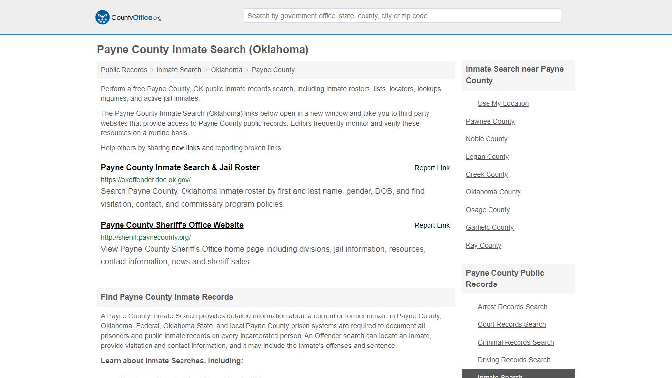 Inmate Search - Payne County, OK (Inmate Rosters & Locators)